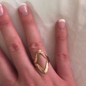Nashelle Textured Ring Gold Size 7